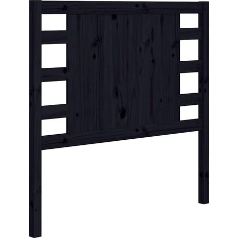 Maison Exclusive - Cabecero madera maciza de pino negro 81x4x100 (1/5)