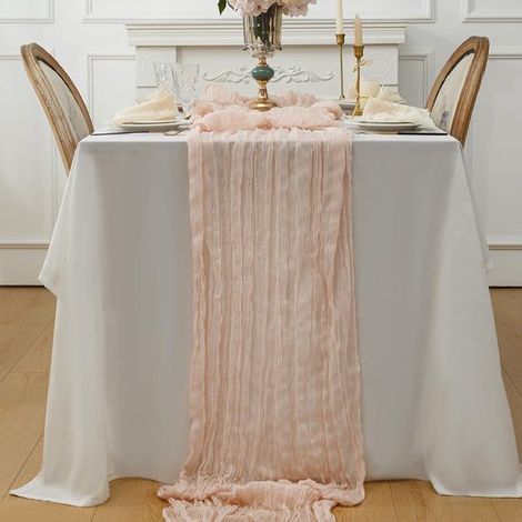 Camino de mesa estilo bohemio con tela de gasa,decoración de malla para la mesa de la cocina,90 x 180 cm (1/5)