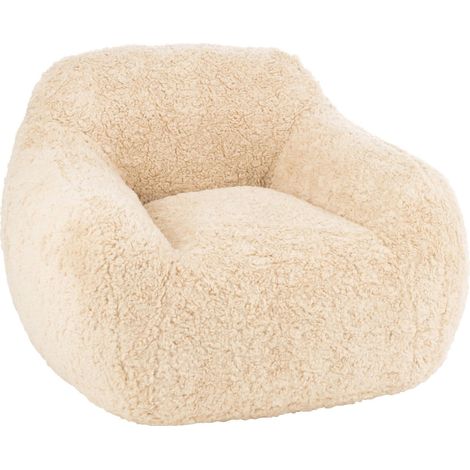 Fauteuil cocooning shearl crème confort absolu pour salon - crème doux chaleureux (1/5)