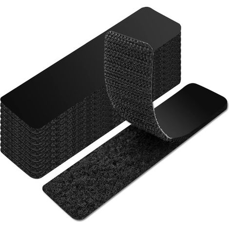 Set mit 16 Klettpatches, doppelseitige Streifen von 2,5 x 10 cm, extra stark