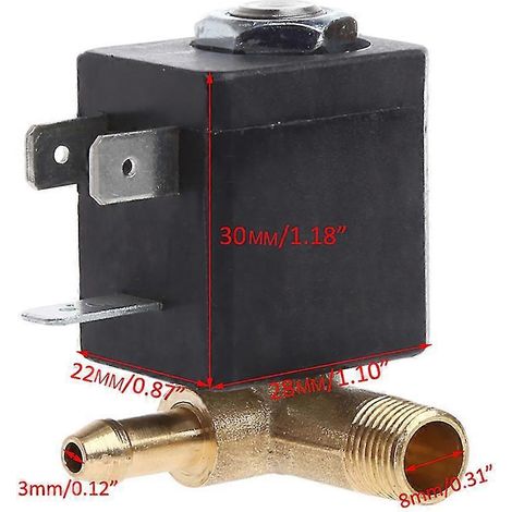 Canule N/C AC 230 V G1/8" Générateur d'air vapeur en laiton Électrovanne à eau Café (1/5)