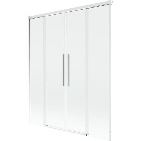Mexen Rox paravento per vasca da bagno scorrevole a 2 ante 150 x 150 cm, trasparente, bianco - 8C9-150-002-20-00