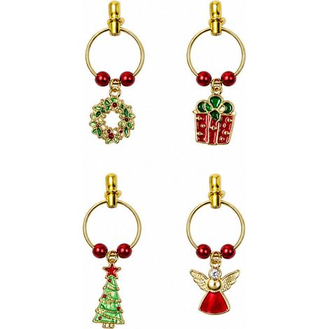 Ad Trend Set 4 Segnabicchieri Natalizi in Metallo Assortiti Multicolor (1/3)
