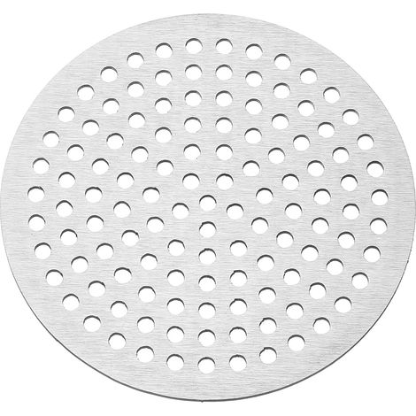 1 Pc Grille De Sol en Acier Inoxydable, 3.1 Pouces Couvre-Bouche De Douche Attrape-Cheveux pour Réparation De Meubles Salle De Bain Cuisine, Ton Argenté (Rond) (1/5)