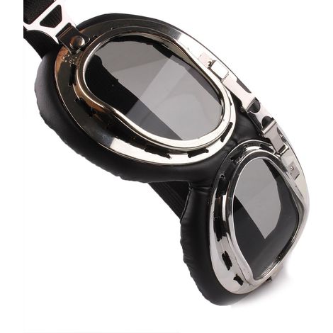 Occhiali da moto Butterme, stile aviatore vintage, protezione UV, occhiali di sicurezza per motociclisti (marrone scuro)