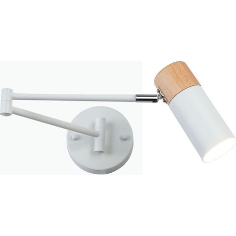 Applique murale scandinave extensible "Logan" - E27 G45 - Blanc