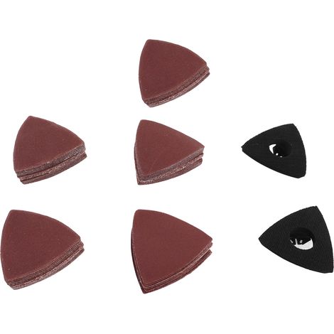 Jeu de papier de verre triangulaire de 80 mm, papier de verre de polissage multifonctionnel de rechange avec tampons (1/5)