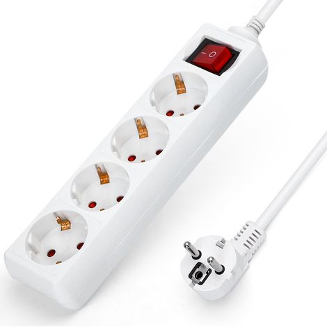 REGLETA ALEMANA DE 4 VIAS CON INTE. 1.5M 3G 1.5MM BLANCA - ALPHA (1/5)