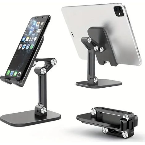 Support téléphone multifonction triple pliable et rotatif, socle nomade pour tous smartphones (1/5)