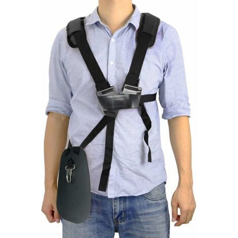 Sangle d'épaule de tondeuse - Sangle de harnais de tondeuse à double épaule avec ceinture en nylon durable réglable pour débroussailleuse ou jardinage--TRIMEC