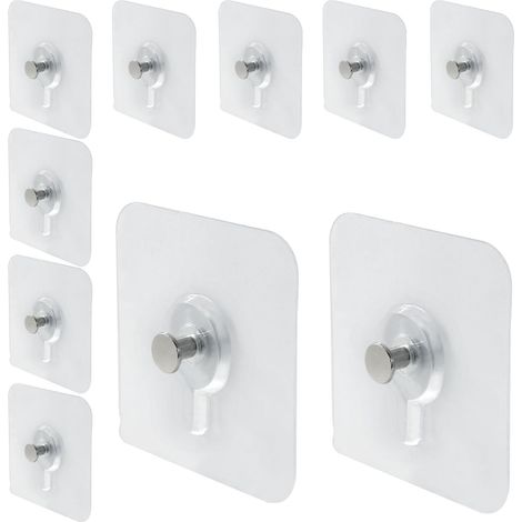 Paquete de 10 ganchos adhesivos de pared (60 x 60 mm) para marcos de fotos, sin necesidad de clavos. Soporta hasta 5 kg por gancho se adhiere a madera, cerámica y vidrio no requiere taladrar ni usar c (1/5)
