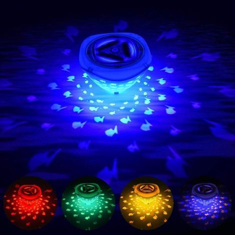 Wasserdichte LED-Poolleuchte, schwimmende LED-Lampe, IP67 Unterwasser-LED-Discolicht mit 6 verschiedenen Farbmodi, Unterwasser-LED-Lampe für Pool, Springbrunnen, Spa und Partys (1/5)