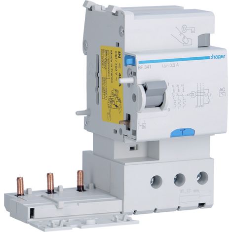 Bloc dif 3P 40A 300mA AC - BLOCS DIFFERENTIELS HAGER BF341 (1/3)