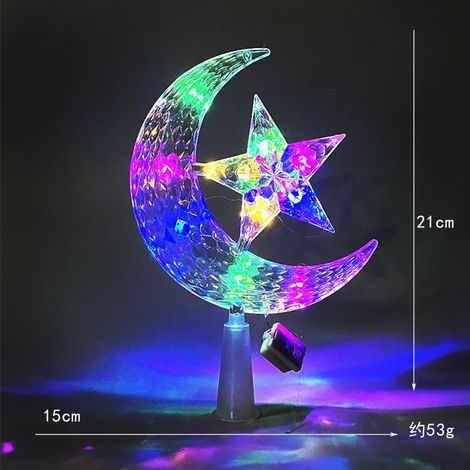 Nouveau sapin de Noël lumineux et luxueux, orné d'étoiles scintillantes, idéal pour illuminer vos vitrines, décorer vos tables et orner vos tables de fêtes. Étoile et lune en cristal de 15 cm.