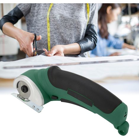 Coupe-tissu électrique, coupe-tissus portatif pour vêtements et cuir, petit coupe-tapis électrique au lithium-ion, vert. (1/5)