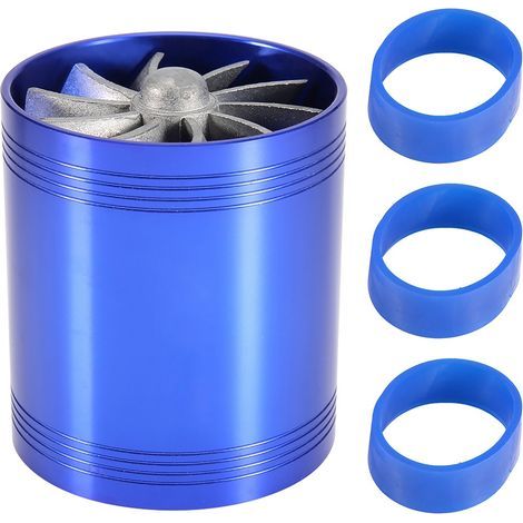 Turbolader für Pkw-Luftansaugung, Doppellüfter-Turbolader, Kompressor, Kraftstoffsparer, blauer Turbolader (1/5)