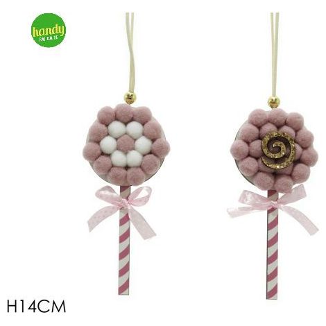 Appendino caramella general trade bianco e rosa h.14 cm (1pz)