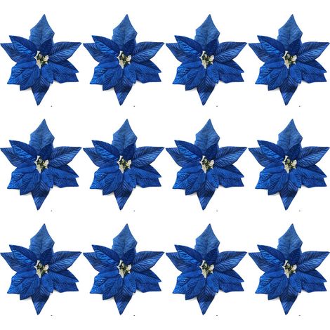 Künstliche Weihnachtsblumen aus Stoff für den Baumschmuck