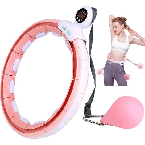 Cerceau Hula Hoop, Calme, Minceur Intelligent, Smart Cerceau de Fitness, avec Disque Magnétique, Compteur et 16 Pièces Réglable Amovibles, pour Débutants, Adultes, Enfants, Perte de Poids (1/3)