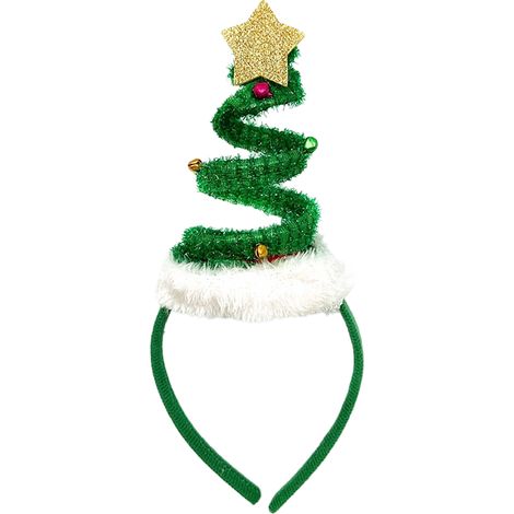 Headband De Noel - Arbre De Noel Avec Clochettes Et Étoile Dorée - Pour Fête Thématique Noël - Adulte Et Enfant - 1 Pièce (1/5)