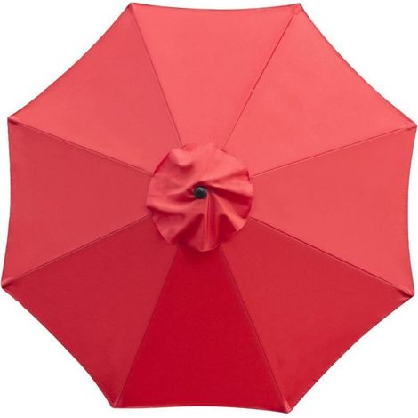 Tissu de rechange pour parasol de jardin, 3 m, 8 côtes, rouge (1/5)