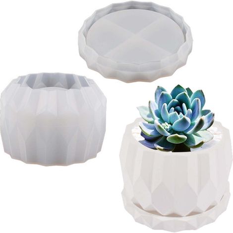 Moule en silicone pour pot de fleurs, résine époxy, pot de succulentes, moule de bricolage DIY