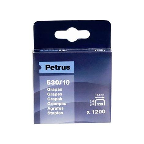 Punti per cucitrice Petrus 530 10 mm 1200 unità rame