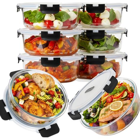 Bento-Box, 1300 ml Fassungsvermögen, mikrowellen- und ofenfest, 8-teilig (1/2)