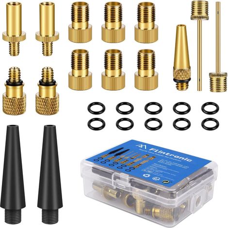 25 Pièces Adaptateur de Pompe à Vélo, Adaptateur de Valve de Vélo DV AV SV, Velo Pompe Valve Connecteurs, Adaptateurs d'aiguille de Pompe à Bille/Pompes à air/Compresseur (1/5)