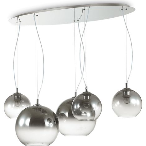 Ideal Lux Discovery Fade - Suspension à 5 ampoules au plafond, chrome, E27 (1/2)