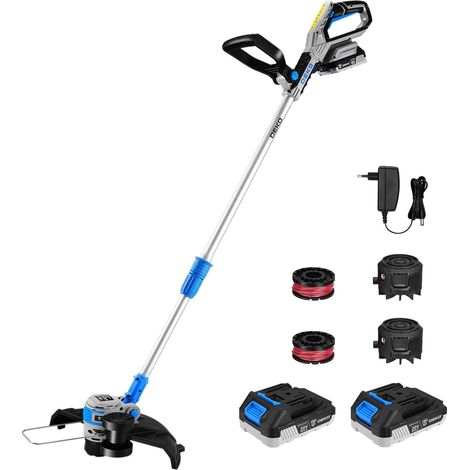 Debrouissalleuses Batterie : 20V Tondeuse électrique sans balais pour Herbes, 30 cm, 2 en 1 Tondeuse de Gazon et Bordeuse, 2 Batteries, Chargeur, Alimentation Automatique de Fil (1/5)