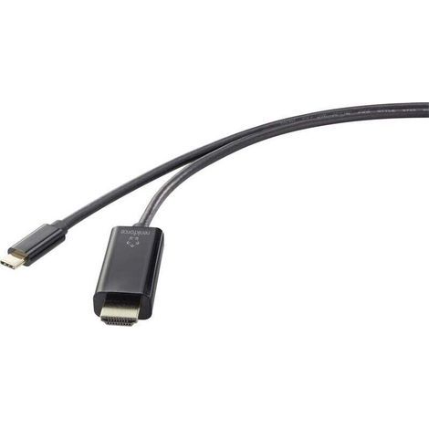 USB-C® / HDMI Câble adaptateur USB-C® mâle, Fiche mâle HDMI-A 3.00 m noir UHD 4K @ 60 Hz RF-4531594 Câble d'afficheur USB-C® A834042 (1/5)