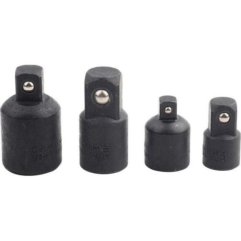 Embout Clé 1/4" 3/8" 1/2", Adaptateur Clé à Choc, 4pcs Douille Réducteur Embout Pour Clé à Douille, Convertisseur De Pilote De Douille Pour Conversions De Tournevis à Chocs Clés à Cliquet D'ext