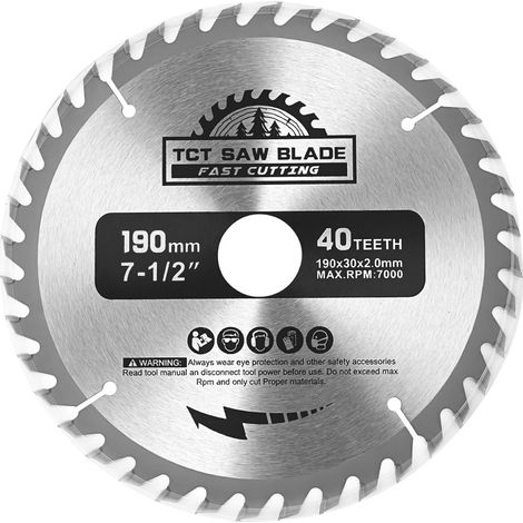 Lame de scie circulaire 190 x 30 mm, 40 dents Coupes propre (1/5)