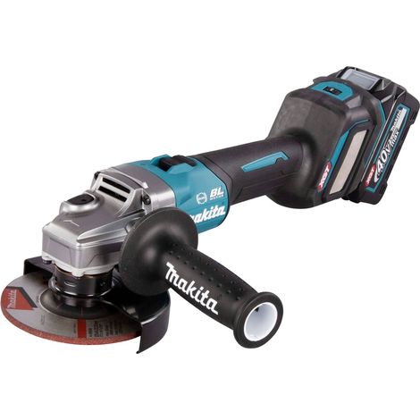 Makita Akku-Winkelschleifer 40 V, GA023GU201, incl. 2x Akku XGT 4 Ah, Schnellladegerät, Zubehör, MAKPAC (1/5)