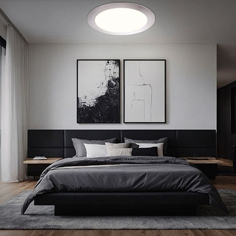 LED 12 W Decken Panel Einbau Leuchte Schlafzimmer Flur Strahler silber Lampe Globo 12356
