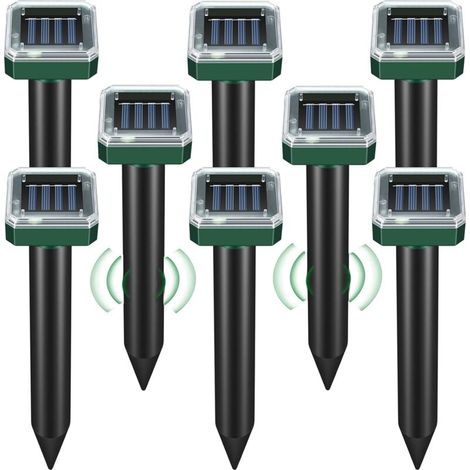 Répulsif solaire anti-rats, répulsif anti-serpents d'extérieur, répulsif solaire à ultrasons pour pelouse et jardin, étanche, pics soniques