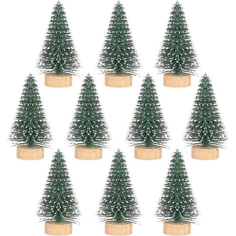 LIOOBO Lot de 10 mini sapins de Noël de 5 cm, décorations de table et de bar à faire soi-même. (1/5)