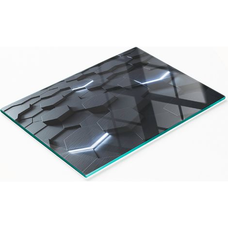 Pannello decorativo multifunzionale da cucina in vetro temperato con motivo astratto, 80x52 cm. (1/5)