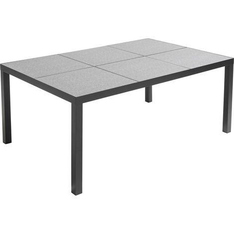 Table de jardin 10 places en aluminium céramique gris - Tivoli