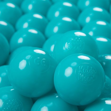 KiddyMoon 100 ∅ 6CM Palline Morbide Colorate Per Piscina Bambini Fatto In EU, Turchese (1/3)
