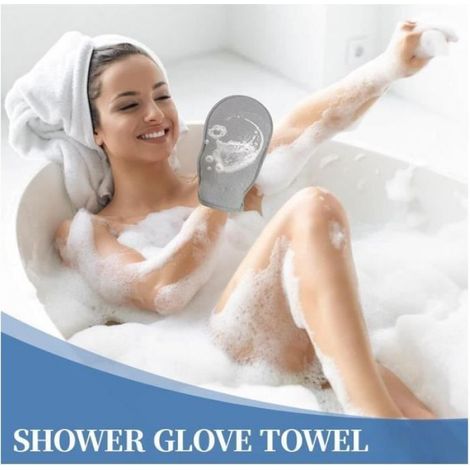 Gant Exfoliant - Fibres De Bambou - Pour Corps Et Visage - Sauna Hammam Douche - 1 Pièce (1/4)