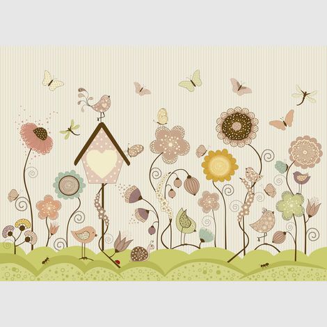 Papier peint intissé - Jardin vert ensoleillé - 375x270 cm (1/4)