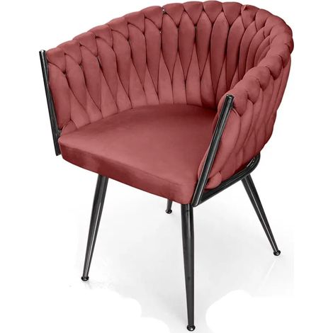 Set due poltrone in velluto rosa cm 63x43x80h