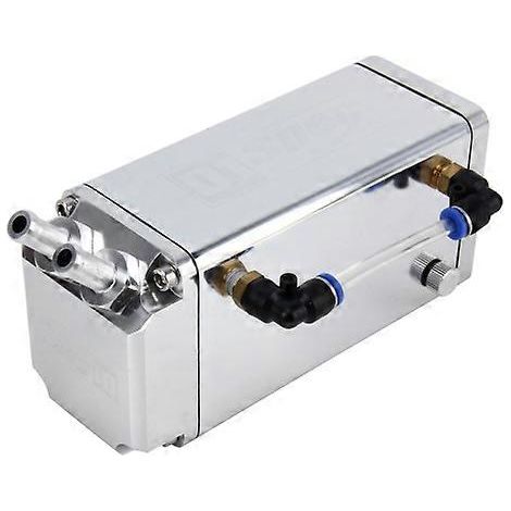 Universal Racing D1S-003 Engine Square Oil Catch Tank Can Embase Racing Catch Oil Tank Oil Catch Tank Motor Racing Sports(Silver)