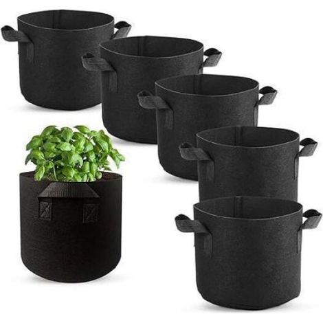Lot de 6 Sacs de Plantation 3 Gallons Non Tissés avec Poignées pour Pommes de Terre Tomates Fraises Fleurs Plantes Potager (1/5)