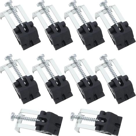 10 Pièces Clips d'Évier Encastré - Kit de Fixation Robuste pour Évier de Cuisine/Buanderie - Angle Réglable, Installation Facile - Acier Résistant (Durable, Universel) (1/5)