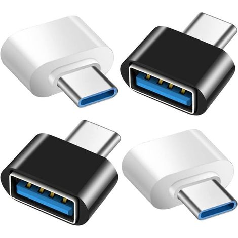 Adapter USB C toward USB Set of 4 USB 3.0 OTG Compatible book Pro, Samsung Galaxy, phones Type-C 2 characters and 2 cols (1/5)