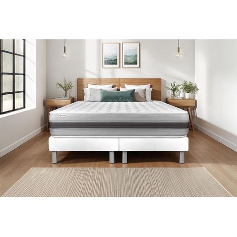 Ensemble matelas sommier VITALSPRING RECOVER 2x80 x 200 - Couleur: Blanc (1/5)