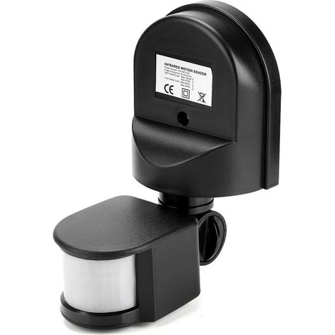 Détecteur de mouvement infrarouge PIR réglable 110V-240V, interrupteur d'ampoule à capteur corporel, noir, économiseur d'énergie pour couloir et entrée (1/5)